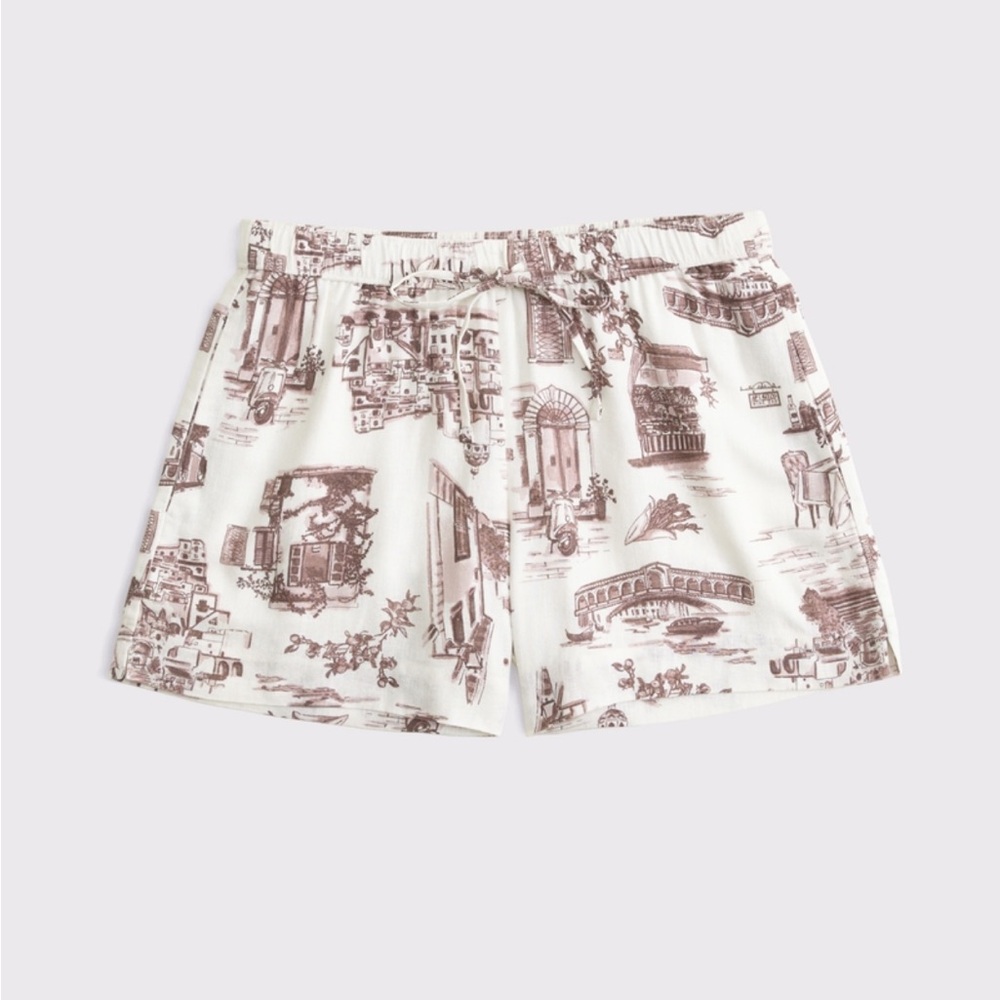 NWT Abercrombie Linen Toile Drawstring Shorts - XS